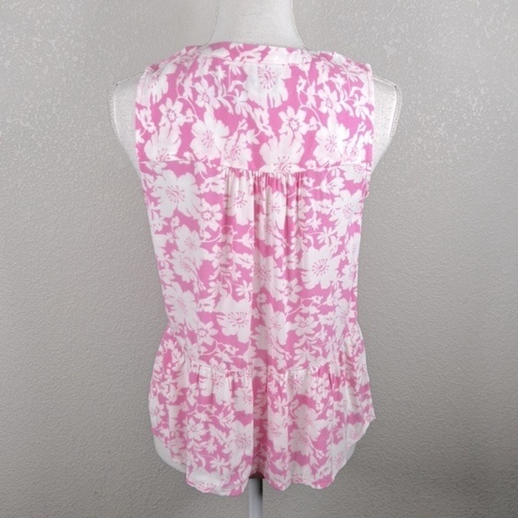 LOFT Ann Taylor Pink & White Floral Front Button Flowy Top Size XS New with tags - Picture 4 of 7